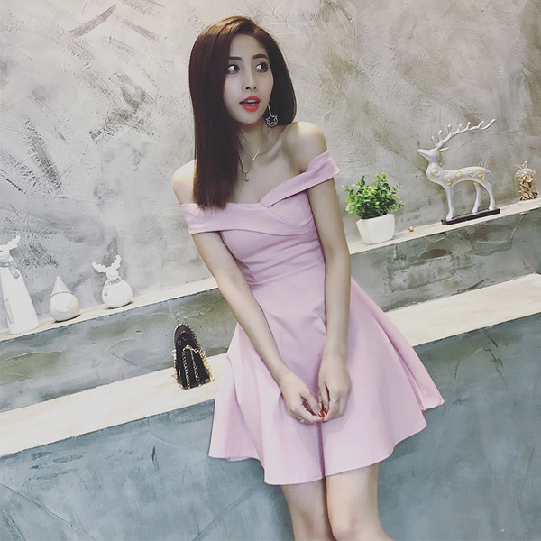 Σύντομο γυναικείο φόρεμα  με πτώση ώμων σε διάφορα χρώματα