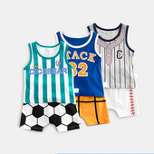 Echipa sportiva de copii pentru baieti cu inscriptie, imprimeu si numere