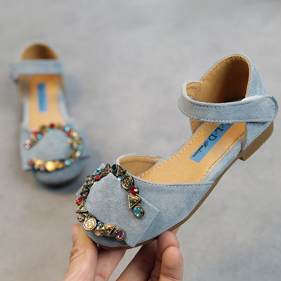 Sandale copii pentru fete cu pietre decorative in patru culori