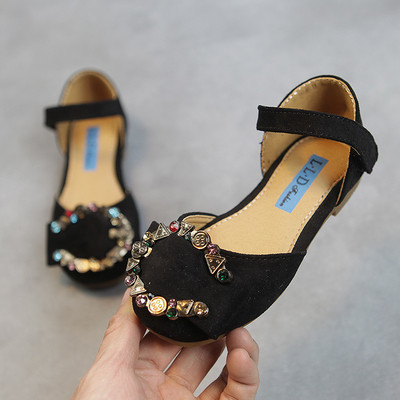 Sandale copii pentru fete cu pietre decorative in patru culori