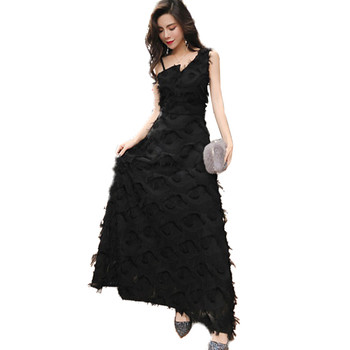 Rochie lunga eleganta in doua culori