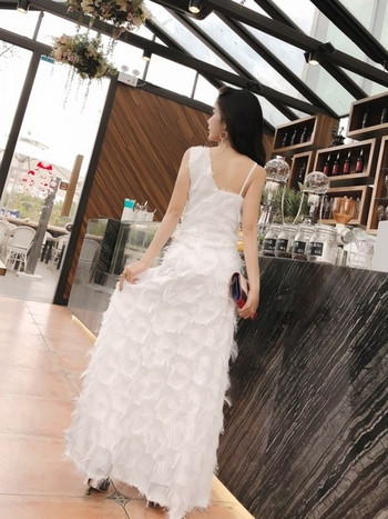 Rochie lunga eleganta in doua culori