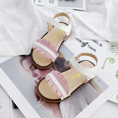 Sandale moderne pentru copii pentru fete in negru, verde si roz