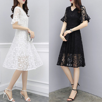 Свежа дамска дантелена рокля 