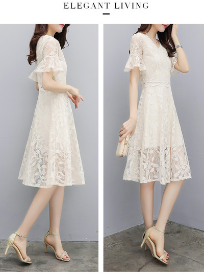 Свежа дамска дантелена рокля 