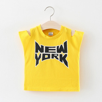 Παιδικό μοντέρνο απαλό μπλουζάκι για κορίτσια σε ανοιχτό χρώμα με επιγραφή