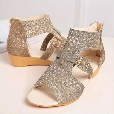 Ежедневни дамски сандали с брокат в три цвята