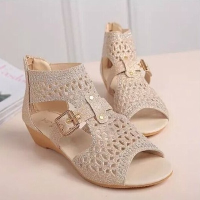 Ежедневни дамски сандали с брокат в три цвята