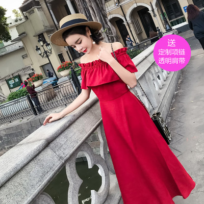 Φρέσκο γυναικείο ​​φόρεμα  με πεσμένα μανίκια