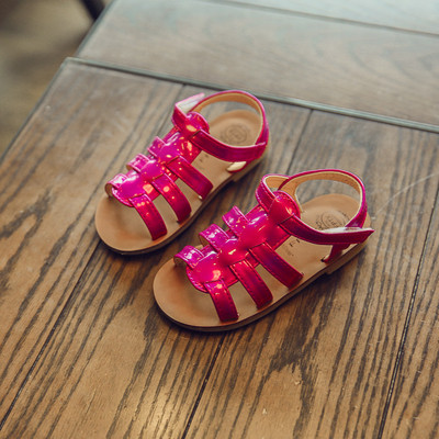 Sandale copii pentru fete in negru, auriu, argintiu si roz