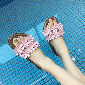 Papuci dama in patru culori cu motive florale