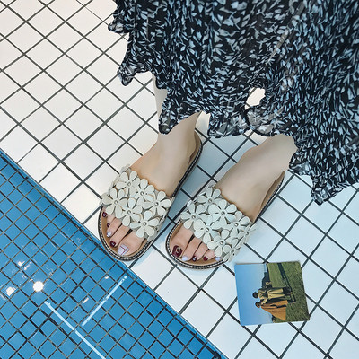 Papuci dama in patru culori cu motive florale