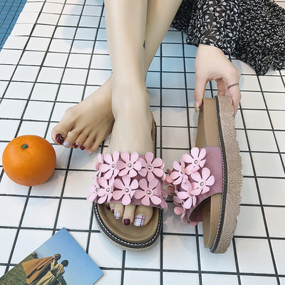 Papuci dama in patru culori cu motive florale