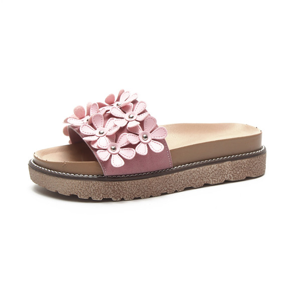 Papuci dama in patru culori cu motive florale