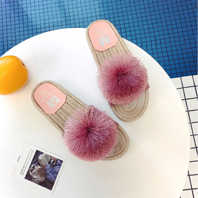 Papuci casual de dama cu decor cu talpa plata in mai multe culori