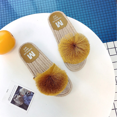 Papuci casual de dama cu decor cu talpa plata in mai multe culori