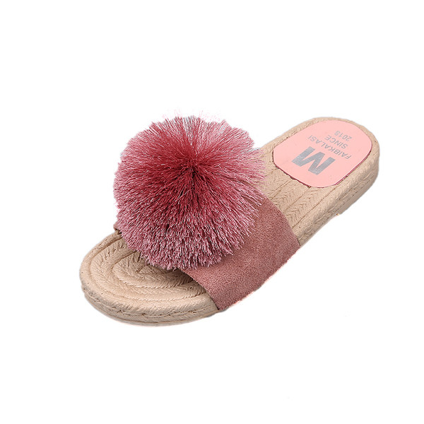 Papuci casual de dama cu decor cu talpa plata in mai multe culori