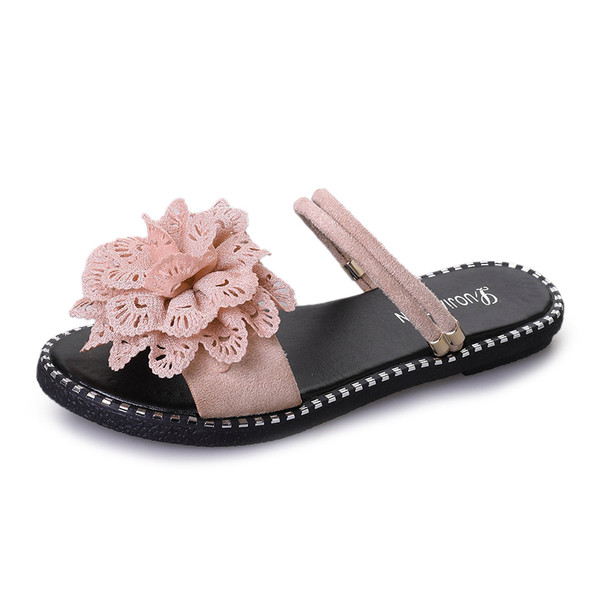 Papuci moderni de dama cu decor floral in trei culori