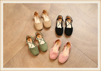 Sandale de piele intoarsa pentru copii pentru fete in negru, cafea, verde si roz