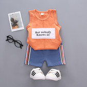 Set copii pentru baieti in culori vii cu inscriptie si canturi colorate