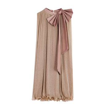 Κομψό γυναικείο φόρεμα με κορδέλα γύρω από το λαιμό