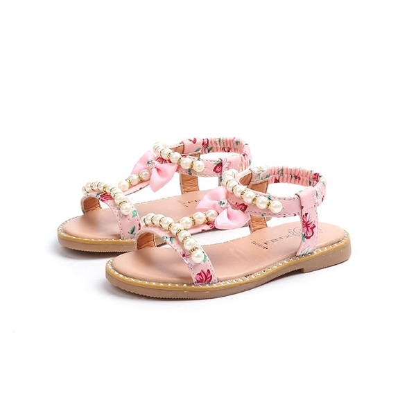 Παιδικά μοντέρνα σανδάλια για κορίτσια με σχέδια και διακοσμητικά μαργαριτάρια σε τρία χρώματα