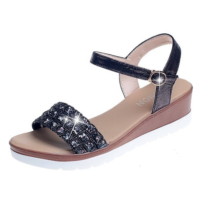 Sandale casual de damă NOI auriu și argintiu