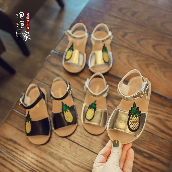 Sandale copii pentru fete cu decor ananas in trei culori