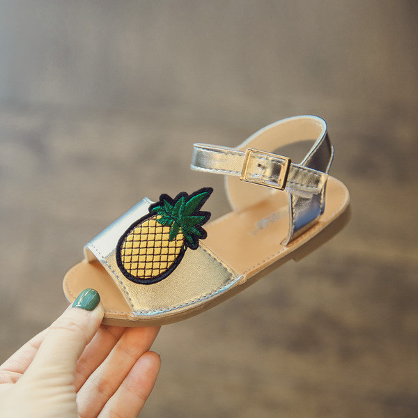 Sandale copii pentru fete cu decor ananas in trei culori