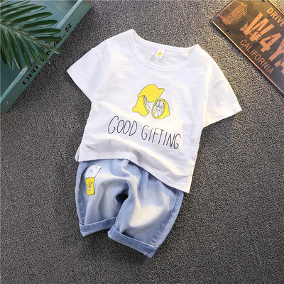 Set copii pentru fete si baieti - tricou si blugi lungi cu imprimeu