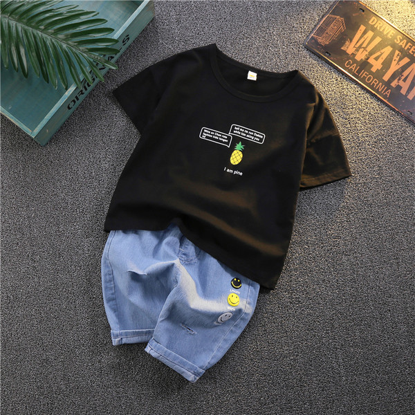 Set copii pentru fete si baieti - tricou si blugi lungi cu imprimeu