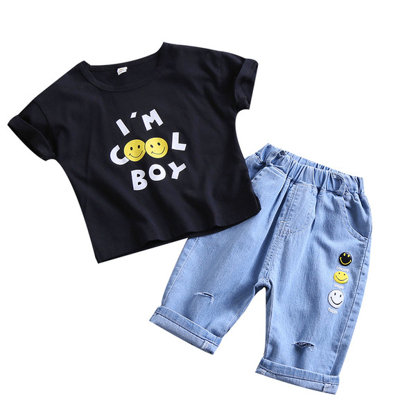 Set copii pentru fete si baieti - tricou si blugi lungi cu imprimeu