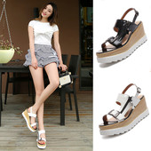 Sandale de dama comode cu platforma de 8 cm in doua culori