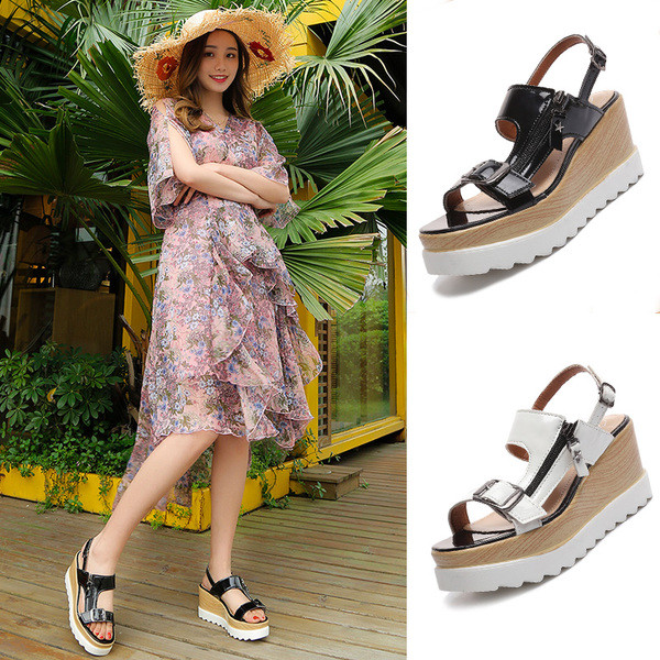 Sandale de dama comode cu platforma de 8 cm in doua culori