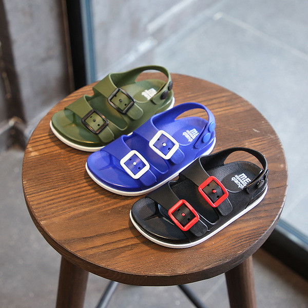 Sandale casual pentru copii pentru baieti in negru, albastru si verde