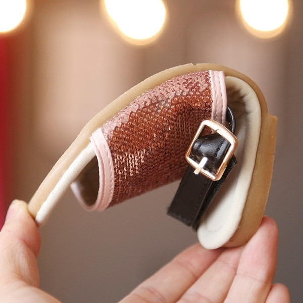 Sandale moderne pentru fete pentru copii cu paiete in negru, gri si roz