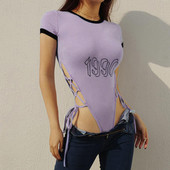 Модерно дамско боди с къс ръкав в три цвята