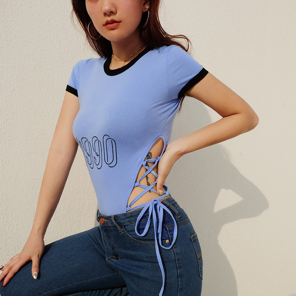 Модерно дамско боди с къс ръкав в три цвята