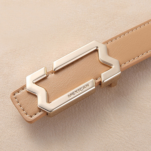 Дамски изчистен колан от еко кожа в два цвята