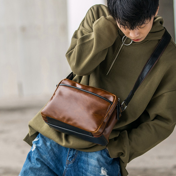 Geanta casual barbateasca din piele ecologica