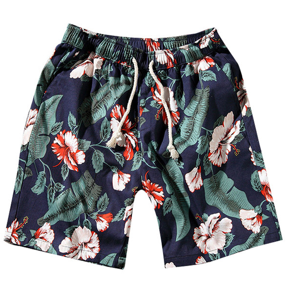 Pantaloni scurți pentru bărbați cu decor floral potriviti pentru plajă