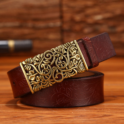 Curea de dama cu imprimeu pe toata lungimea si cu catarama diferita