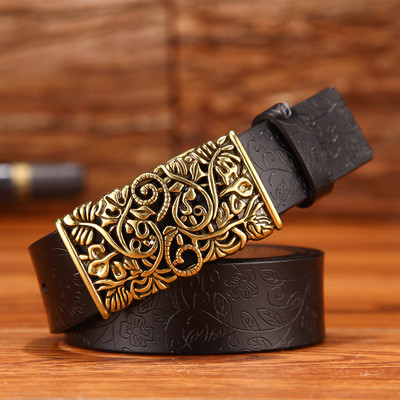 Curea de dama cu imprimeu pe toata lungimea si cu catarama diferita