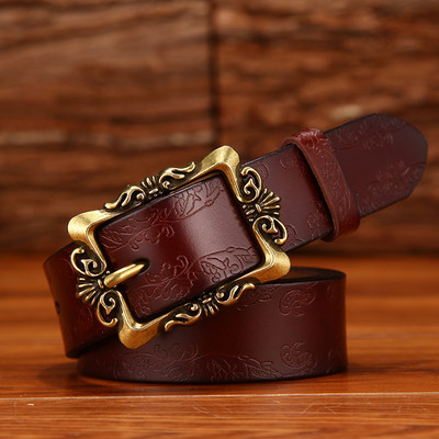 Curea de dama cu imprimeu pe toata lungimea si cu catarama diferita