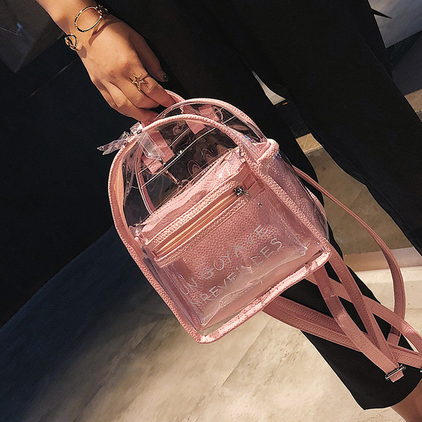 Rucsac de dama cu elemente transparente in mai multe culori