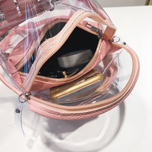 Rucsac de dama cu elemente transparente in mai multe culori