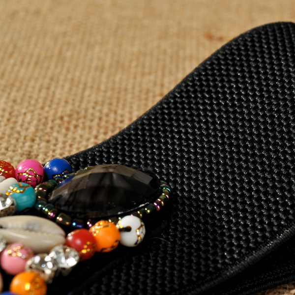 Дамски еластичен колан с декоративни мъниста