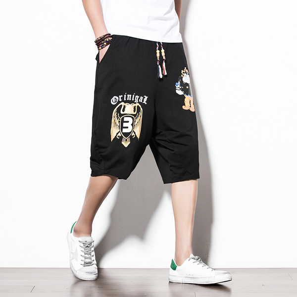 Pantaloni scurți casual pentru bărbați cu aplicație pentru copii