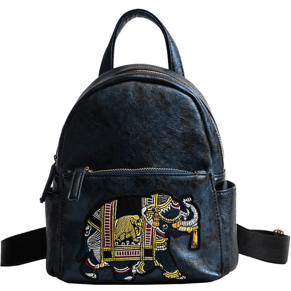 Rucsac de dama cu broderie in patru culori