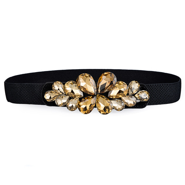 Γυναικεία ζώνη  με μεταλληκό στοιχείο  με χρωματιστές διακοσμητικές πέτρες